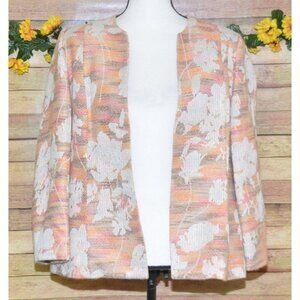 Alfred Dunner Ladies 10 Tweed Button Front Blazer Jacket Floral Office Event